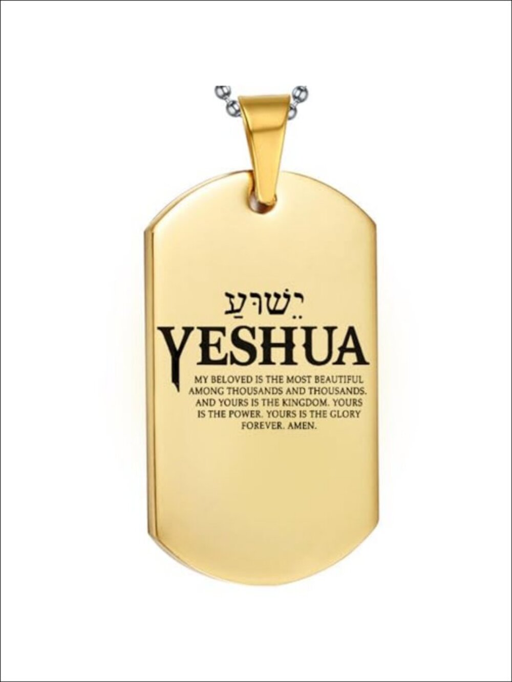 Stainless Steel Bible Verse Pendant Necklace Personalized Engraving